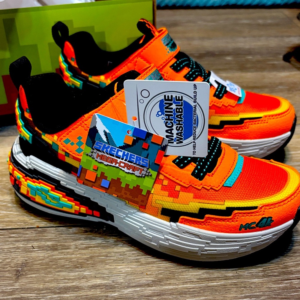 Skechers Mega-Craft Kids' Sneakers - Orange and Black